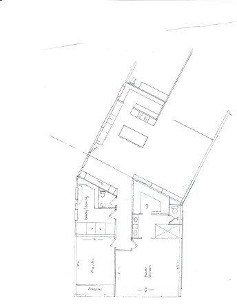 Floor plan, reno, angled garage, add-on